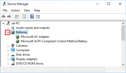 microsoft acpi-compliant control method battery driver download windows 10